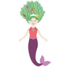 mermaid with green hair