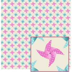 pink and aqua pinwheel pattern