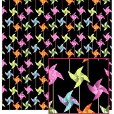 pinwheels on black pattern