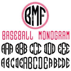 baseball monogram font