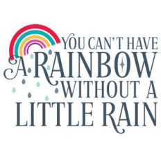 you can't have a rainbow without a little rain