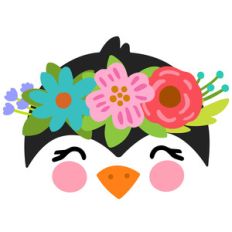 penguin with flower crown
