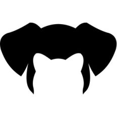 cat and dog silhouette faces