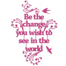 be the change you wish to see in the world