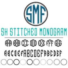 sh stitched monogram font