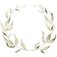 green watercolor wreath