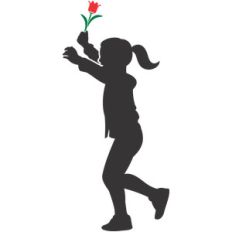 girl and flower silhouette