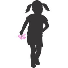 girl and flower silhouette