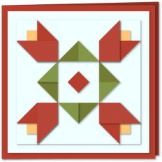 tulip corner patch quilt 6x6 card