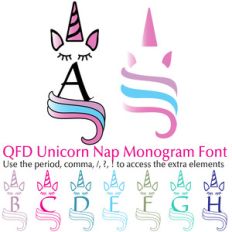 qfd unicorn nap monogram font