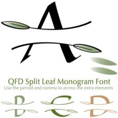 split leaf monogram font