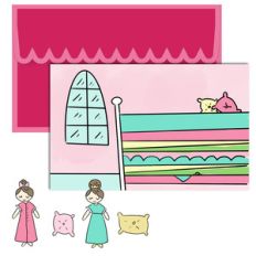 paper doll scene set - princess and the pea