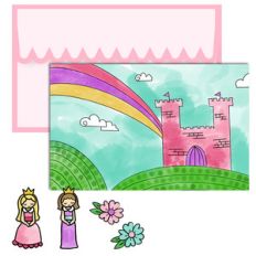 paper doll scene set - princess castle