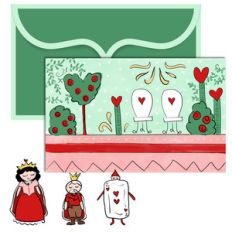paper doll scene set - the red queen
