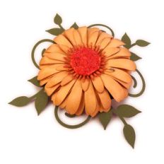 flower 3d center dome with swirl vine