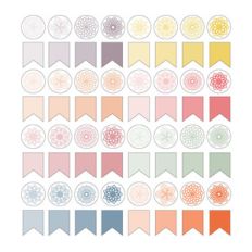 mini flower and banner stickers