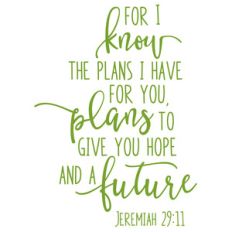 for i know the plans i have for you