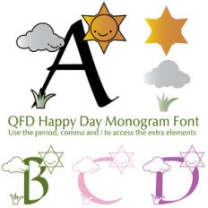 qfd happy day monogram font
