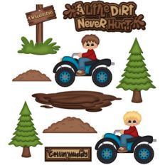 4 wheeler atv boy a little dirt never hurt