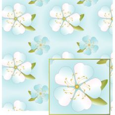big flowers on aqua pattern