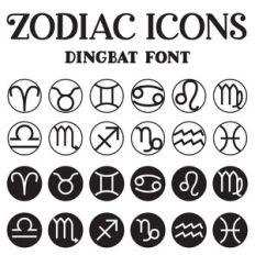 zodiac icons font