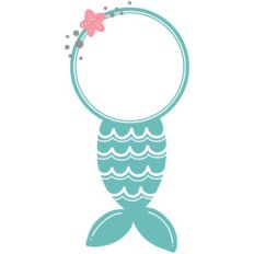 mermaid tail monogram frame