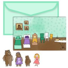 paper doll scene set - 3 bears