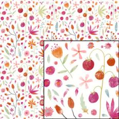 painted flower seamless botanical pattern