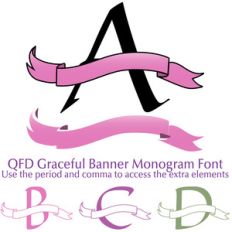 qfd graceful banner monogram font