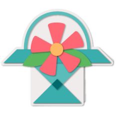 flower basket quilt shaped card