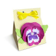 milk carton gift box with 3d pansy