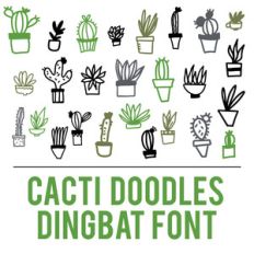 cacti doodles dingbat font