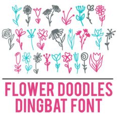 flower doodles dingbat font