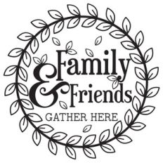family and friends gather here wreath