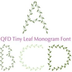 qfd tiny leaf monogram font