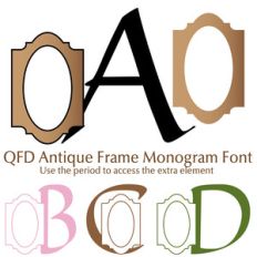 qfd antique frame monogram font