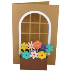 3d flower window box on a card