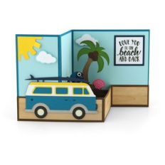 pop up box card surf van