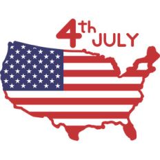 map and flag 4th july