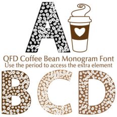 qfd coffee bean monogram font