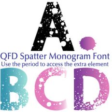 qfd spatter monogram font