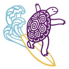 surfing turtle