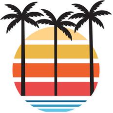 palm tree sunset logo