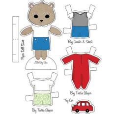 little friends paper set-cute boy bear