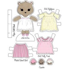 little friends paper set-cute girl bear