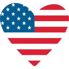 america heart flag