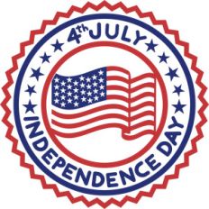 4th july independence day stamp