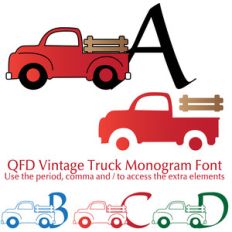 qfd vintage truck monogram font