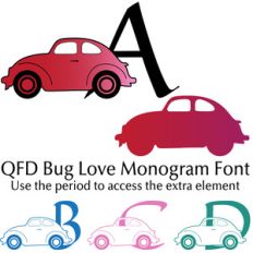 qfd bug love monogram font