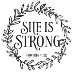she is strong bible quote wreath